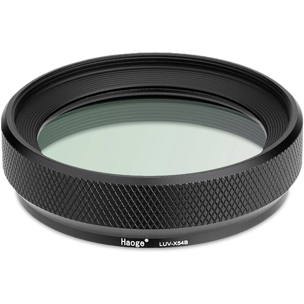 Haoge LUV-X54W Metal Lens Hood with MC UV Multicoated Ultraviolet Lens Filter for Fujifilm Fuji X100VI X100V Camera Silver