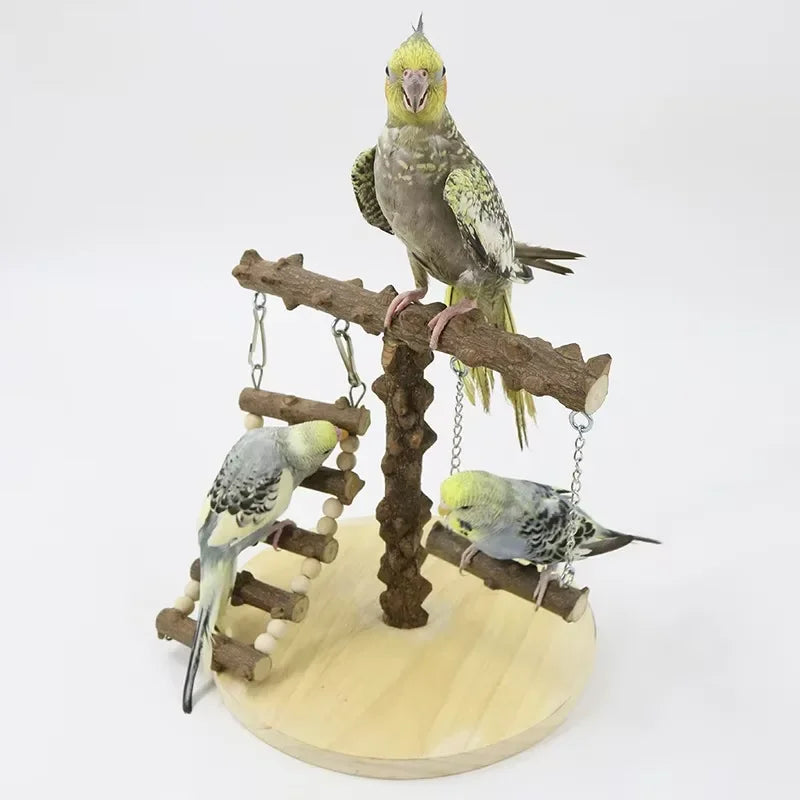 Pepper wood parrot platform, parrot climbing net, climbing training station, climbing ladder, swing bird toy suspension bridge