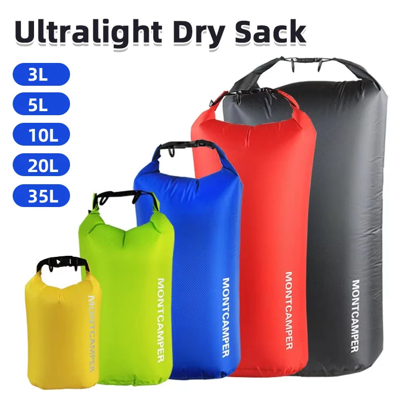 Waterproof Dry Sack Bag Ultralight 3L-35L for Kayaking Rafting Swimming, Multiple Colors