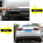 For Audi A6 C7 2016-2018 Stainless Steel Car Tail Throat Pipe Modified Cover Car Exhaust Tail Pipes Decoration Frame Accessories