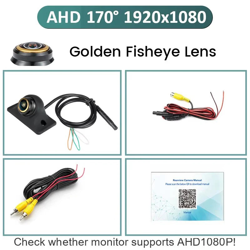 AHD 1920x1080P Car Rear View Camera 170 Fisheye Lens Full HD Night Vision Vehicle Reversing Front Cameras Aviation Head Wiring