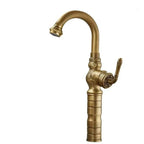 Antique Carved Bathroom Faucet Basin Faucets Brass Hot & Cold Bathroom Sink Faucet Deck Mounted Lavotory Faucet Mixer Water Tap