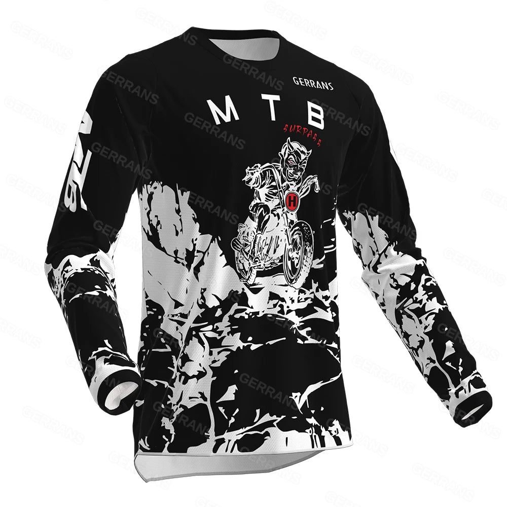 Men's Long Sleeve Motocross Cycling Jerseys Downhill Mountain Bike MTB Shirts Offroad DH Bicycle Bike Jeresys Clothing