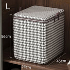 Houndstooth Storage Bag Large Capacity Folding Clothes Portable Wardrobe Sorting Clothes Storage Box With Handle For Bedding