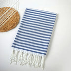 Turkish beach towel striped tassel fringe, extra large absorbent bath towel 100x180cm