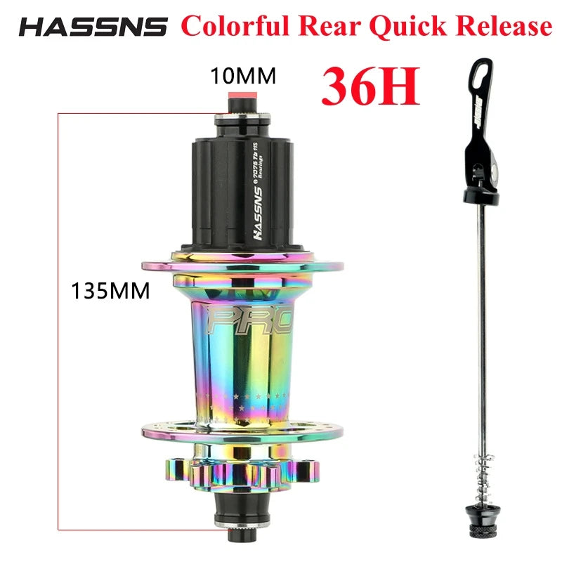 HASSNS Pro 7 36h Rear Hub Bearing 36Holes Freehub MTB Bike Four Palin 32H Rear Hub for 7-12 Speed Noisy Cube Bicycle 6 Pawl Hubs