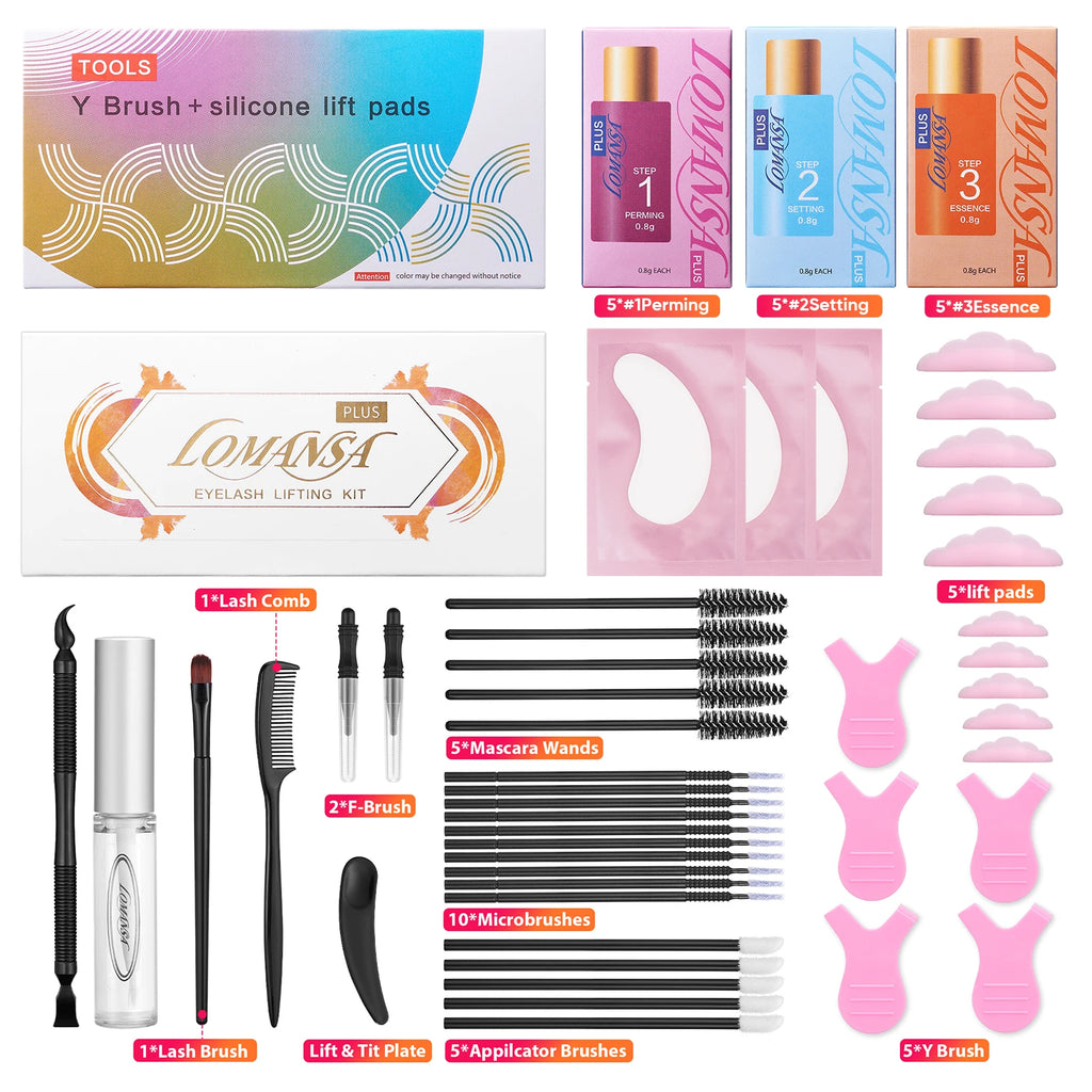 Lomansa Lash Lift Eyelash Lift Kit 8-12 Minutes Instant Lifting Perming Curling For Eyebrow Eyelashes Perm Kit Lasts 6-8 Weeks
