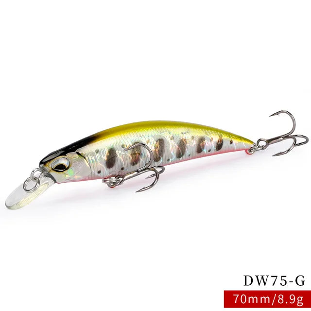 TSURINOYA 6pcs DW75 Sinking Jerkbait Fishing Lure 70mm 8.9g Minnow Hard Lure With Hook ABS Plastic Isca Artificial Leurre