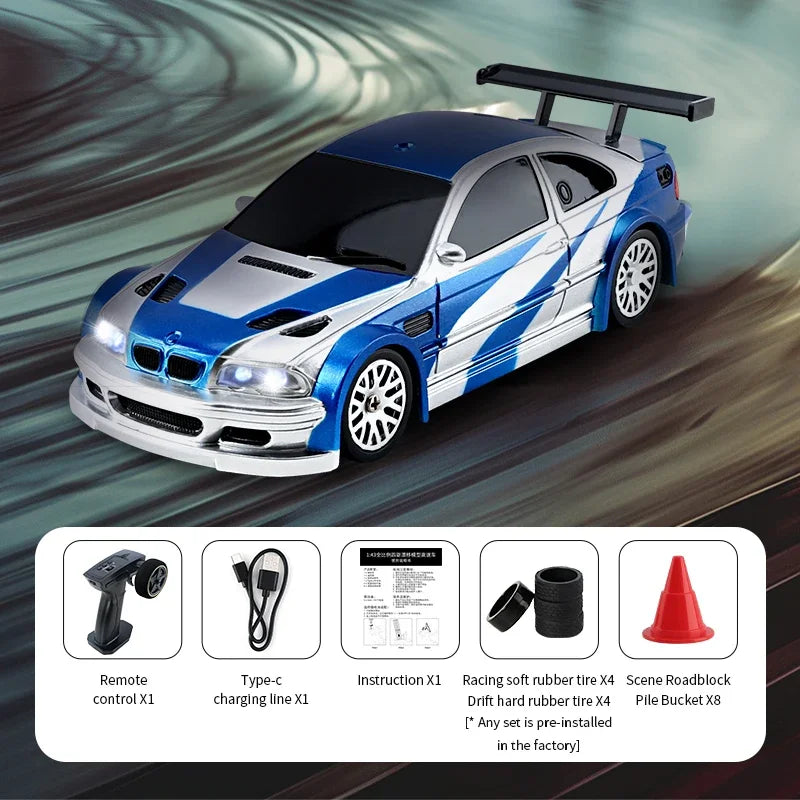 2.4G RC Drift Car 1/43 4WD Mini Racing Remote Control Car Model High Speed Four Wheel Drive Radio Control Boys Toy Gift