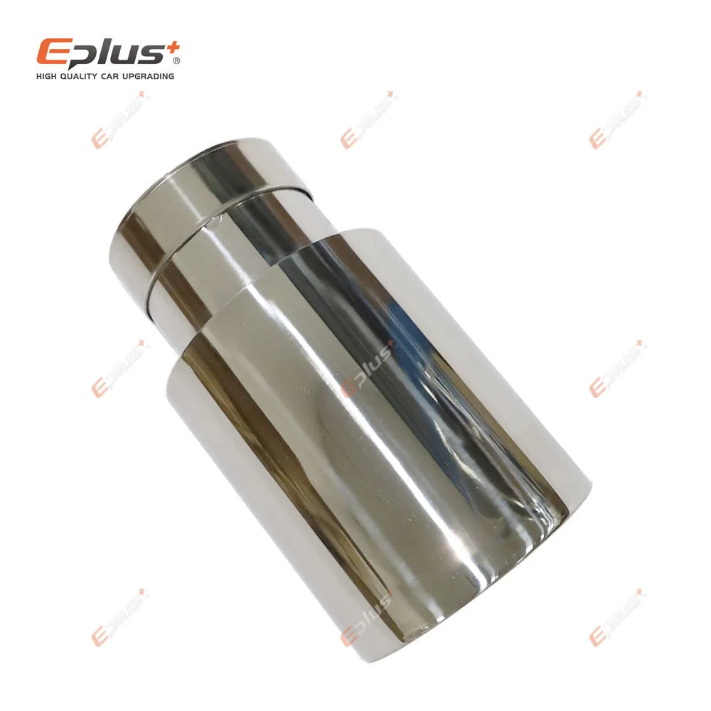 Stainless Steel Exhaust Muffler Tip Beveled Silver Universal 51-77mm Inlet, 89-114mm Outlet