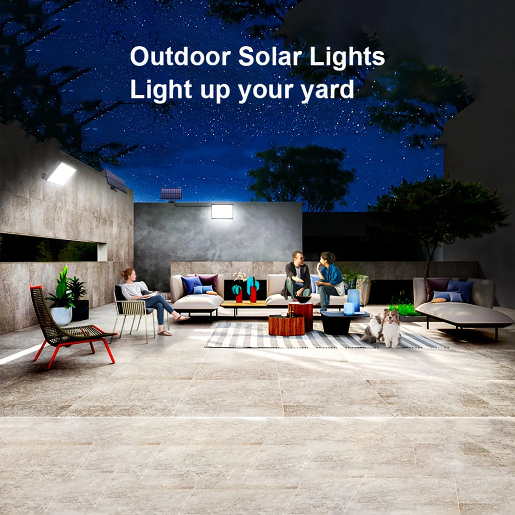 400 LED Solar Lights Outdoor 3 Modes Motion Sensor LED Solar Spotlight Waterproof Solar Powered Wall Light Garden Garage Yard