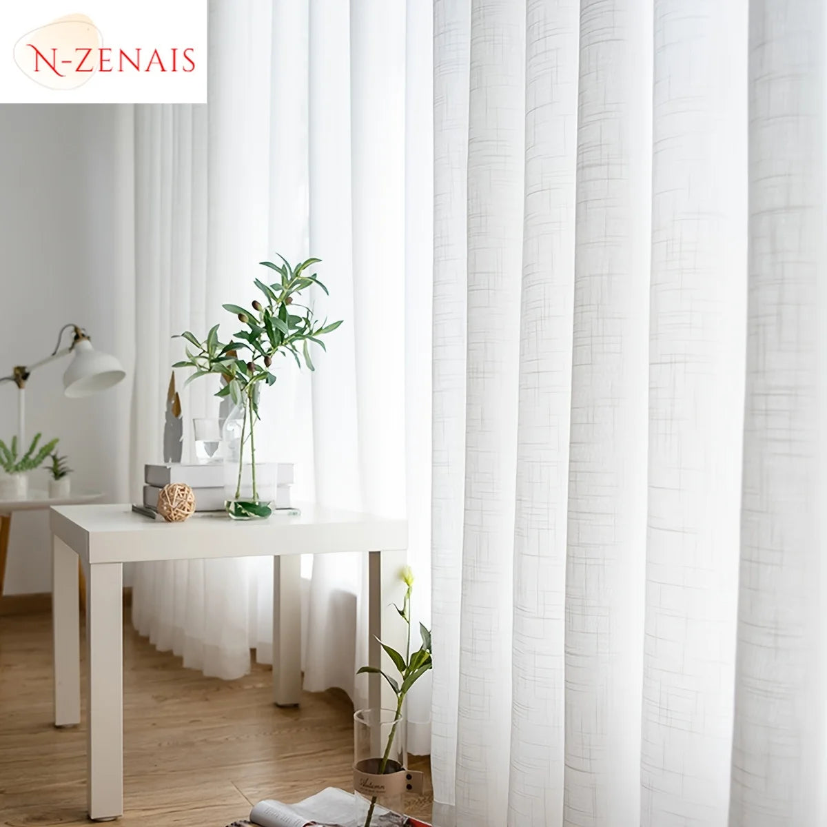 Modern Minimalist 1pc White Tulle Sheer Curtains Window Curtains for Living Room Bedroom Dining Blackout Decor Elegant Thick