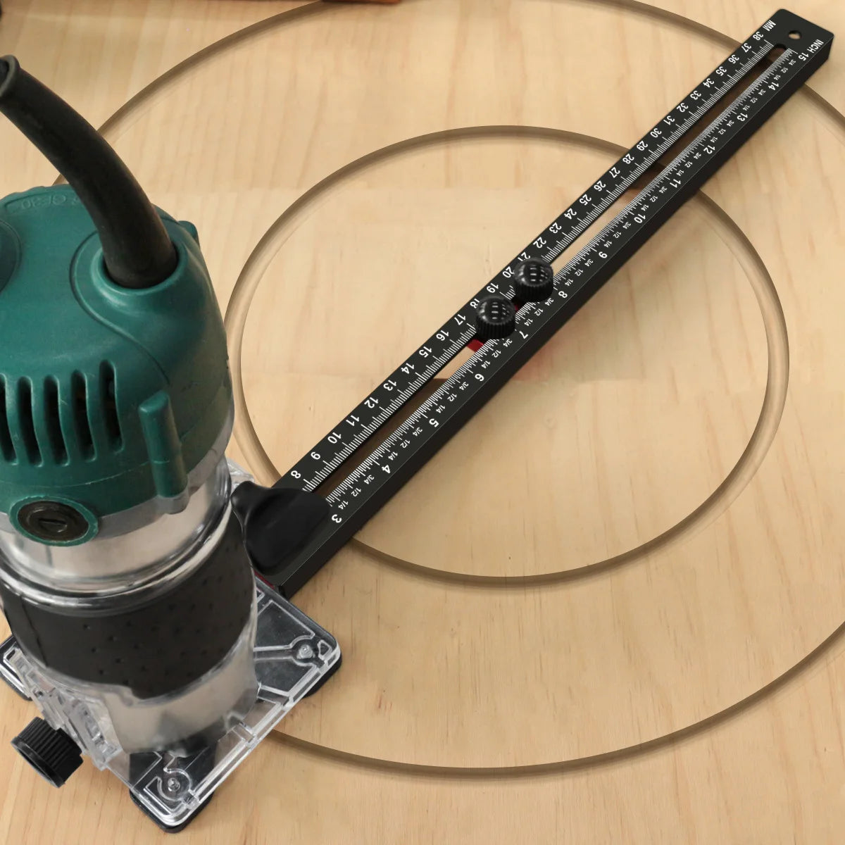 Router Milling Groove Bracket 3 in 1 Metric & Inch, Aluminum Router Base Woodworking Cutting and Milling Circular Auxiliary Tool