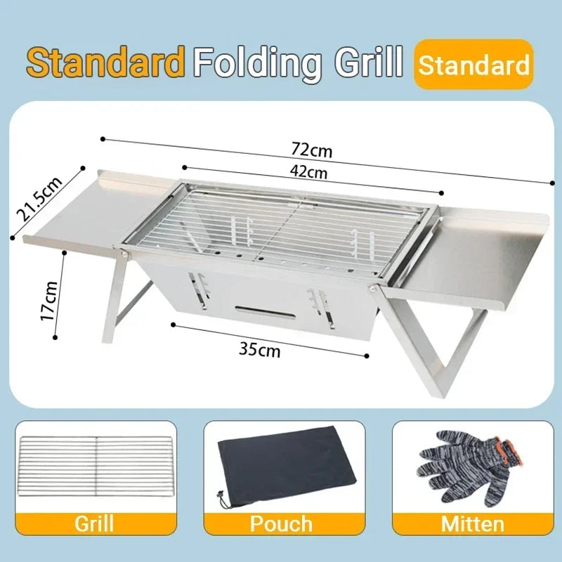 Stainless Steel Barbecue Stove Outdoor Charcoal Folding Barbecue Rack Household Small  Folding Carbon Barbecue Skewer Stove  bbq