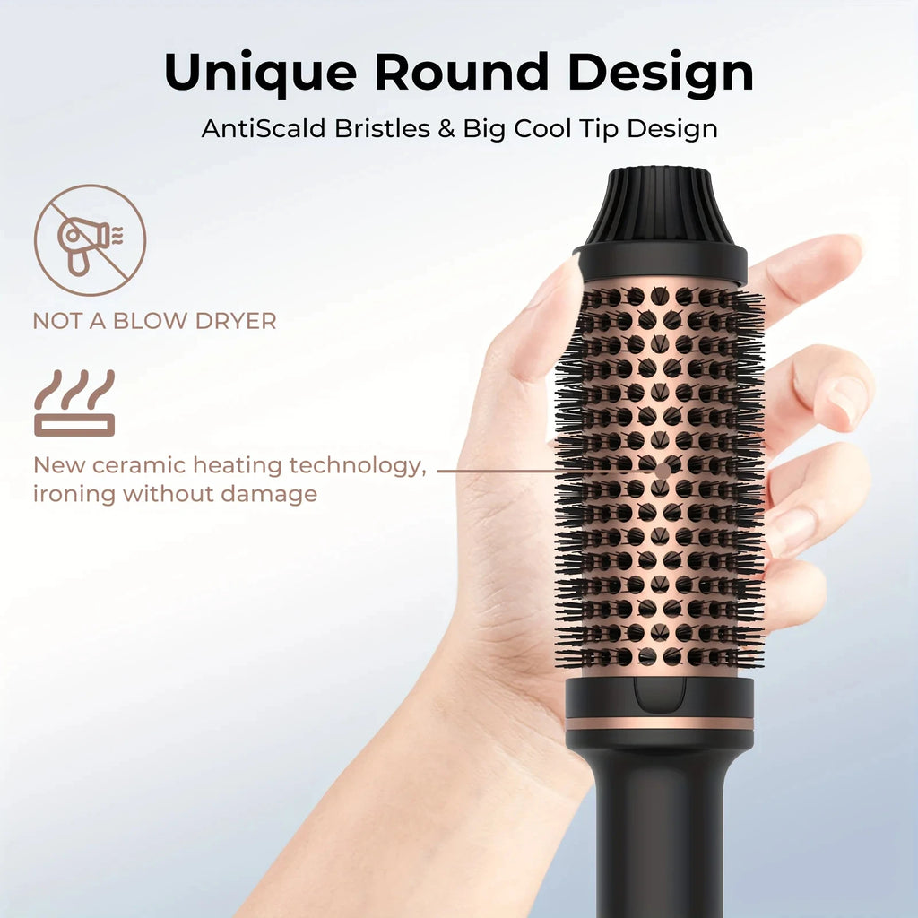 Valentine Gift Hair Curler Straightener Electric Hair Brushes Hot Comb Professional Curling Iron Heated Anti-Scald Thermal Brush