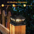 Solar Post Light Outdoor IP65 LED Fence Gate Pillar Column Lamp, 1/2/4pcs