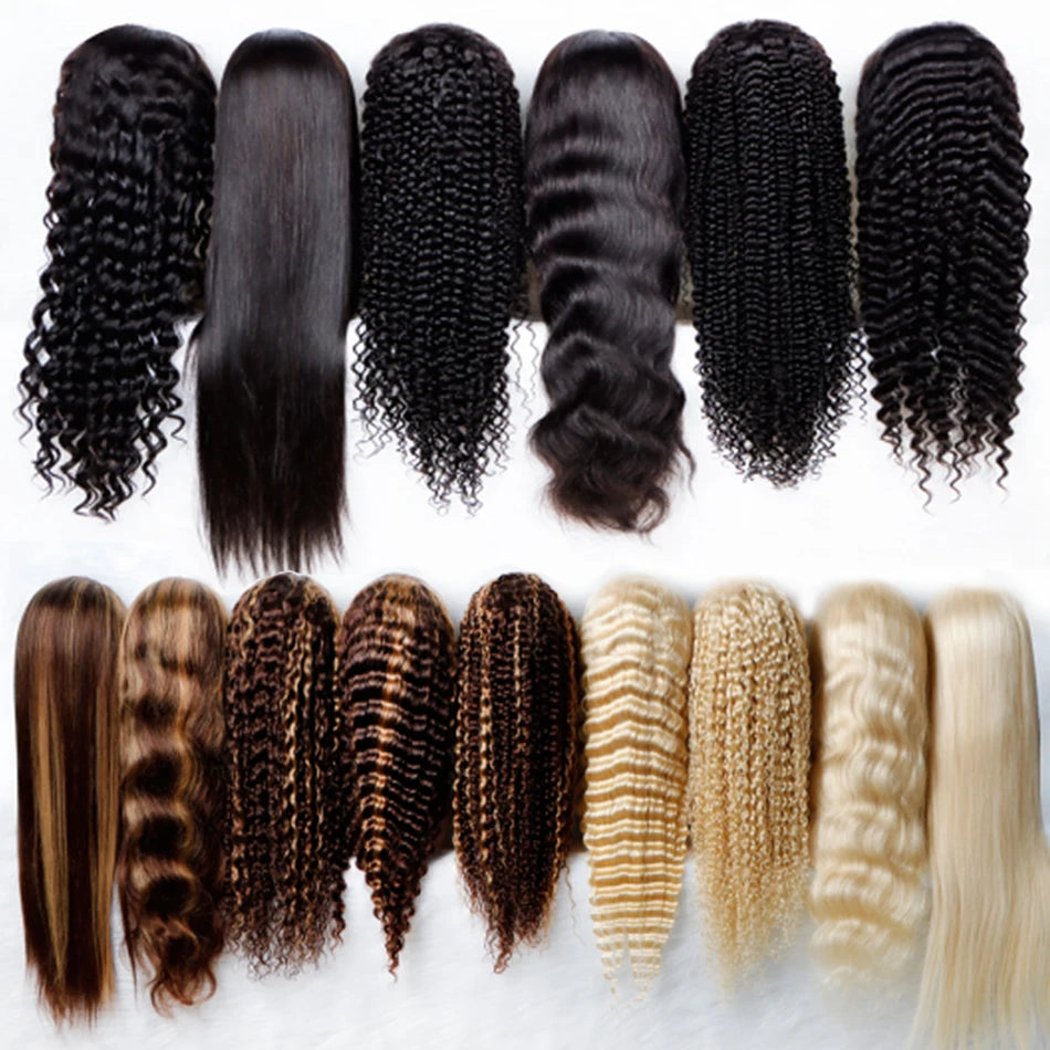 Human Hair Lace Front Wig 180% Density Body Wave/Curly 4x4 5x5 13x4 Closure 14-32in