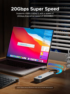 ORICO 20Gbps NVME Enclosure Case 8TB with Cooling Fan USB 3.2 Gen 2 x 2 PCIE NVME Adapter Tool Free RGB for PCIe M Key