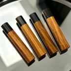 1PC Octagonal Red Kibao Ebony Wood Handle 115mm, DIY for Japanese Style Kitchen & Sashimi Knives