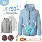 Outdoor air conditioning clothing - Men's summer lightweight model wearable electric fan cooling and heat protection jacket - Fi