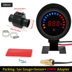 52MM Water Temp Gauge 12~24V LCD Digital Water Thermometer Meter with Sensor + Adapter Joint Pipe Radiator for Car Motorcycle