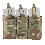 Triple Mag Pouch 5.56/7.62mm Lightweight Open Top Elastic MOLLE Mount Multi Caliber Field Use Hunting Vest Waist Gear Carrier