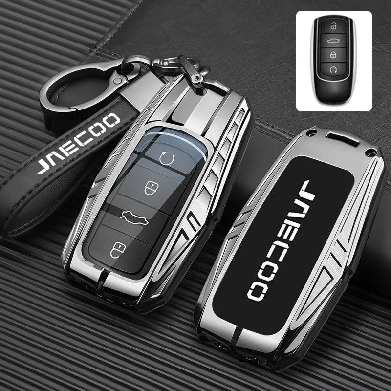 Car Zinc Alloy Silicone Key Case Holder Cover Chain For Chery JAECOO Omoda 5 Tiggo 7 8 9 Plus Pro Arrizo 6 8 Car Styling Remote