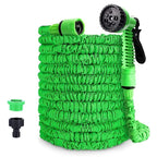 Expandable Garden Hose with Spray Nozzle 1/2in, 25ft-100ft, Black/Blue/Green