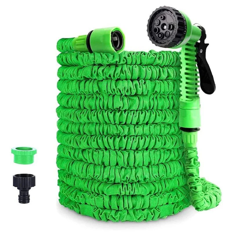 Expandable Garden Hose with Spray Nozzle 1/2in, 25ft-100ft, Black/Blue/Green