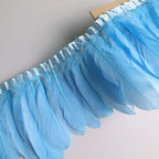 10Meters Goose Feather Fringe Ribbon Handicraft Accessories White Swan Feathers Trims Carnival Plumas Dress Decoration Wholesale