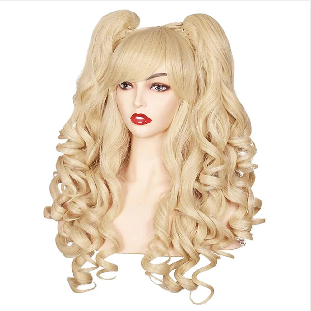 HAIRJOY Women Synthetic Hair  Long Curly Cosplay Wig  Halloween Wigs for Party  with 2 Ponytails