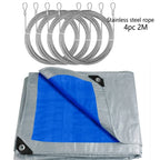 Large Tarpaulin Waterproof Heavy Duty 5x4m/3x2m Tarp Rain Cover Reinforced Multipurpose Outdoor Garden Backyard Awning Canopy