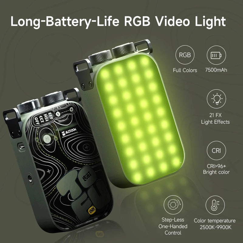 PHOTOOLEX 12W 2500-9900k RGB LED Camera Light   With Magnetic Fill 21 Kinds of Light Effects 36000 Full Color For Creative Vlog