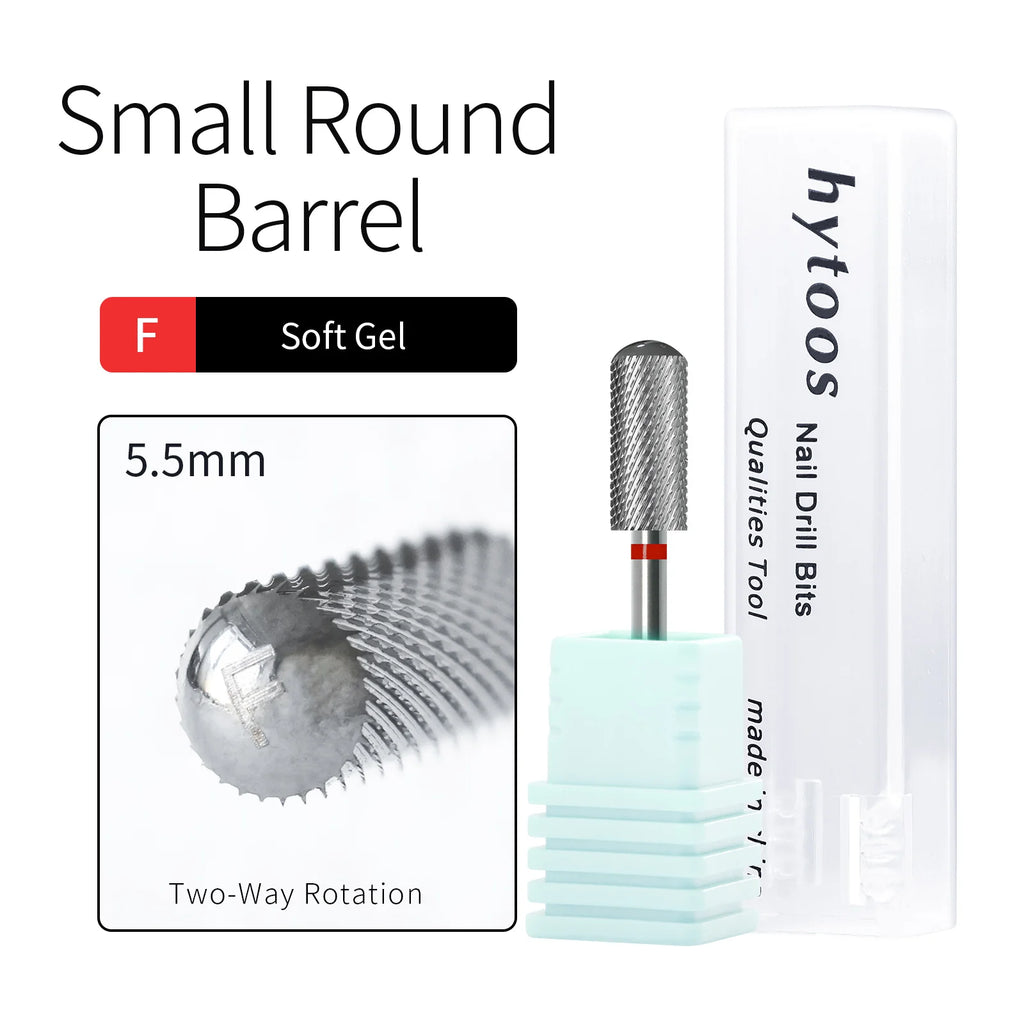 HYTOOS 5.35mm Safety Barrel Nail Drill Bit – Pro Gel Polish Removal Bit for Electric Nail Files Fast & Safe Acrylic & Poly Gel