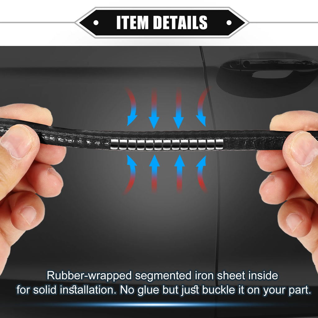 uxcell Car Door Edge Guard U-Shape Rubber Trim Seal Strip, 5m/10m Iron Black