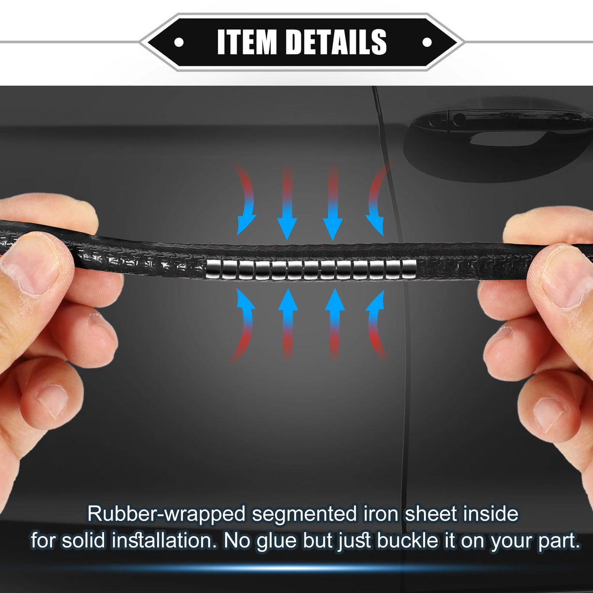 uxcell Car Door Edge Guard U-Shape Rubber Trim Seal Strip, 5m/10m Iron Black