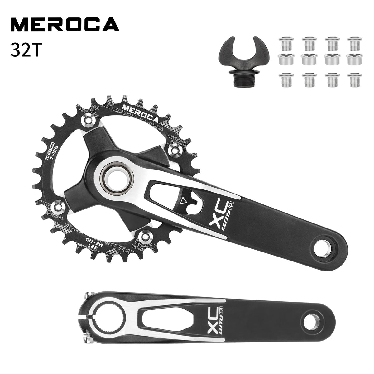 Hollowtech connecting rods 104 bcd 24mm MTB Integrated crankset 170mm mountain bike lightweight crank arm Monoplate cranks