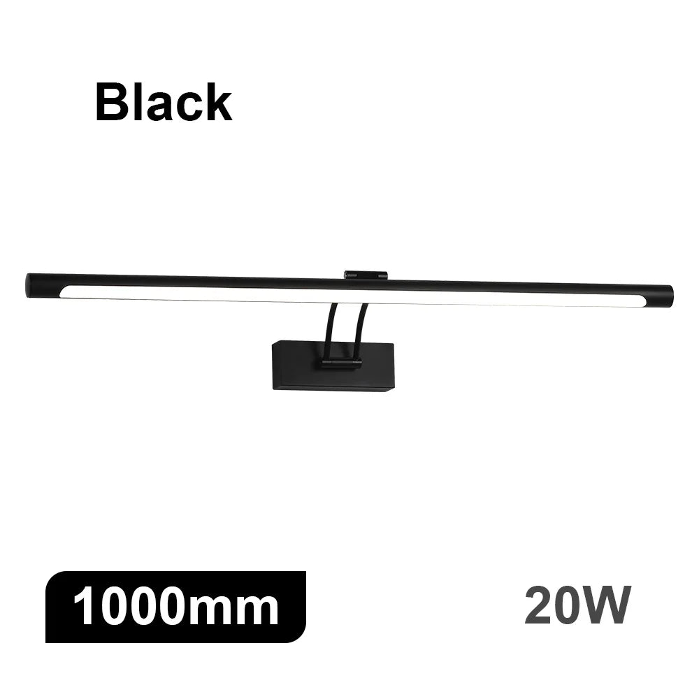 Modern Interior Wall Lamp 80 100cm Led Apply wall light Black Silver Bathroom Lighting Wall Mounted Picture Light Wall Sconce