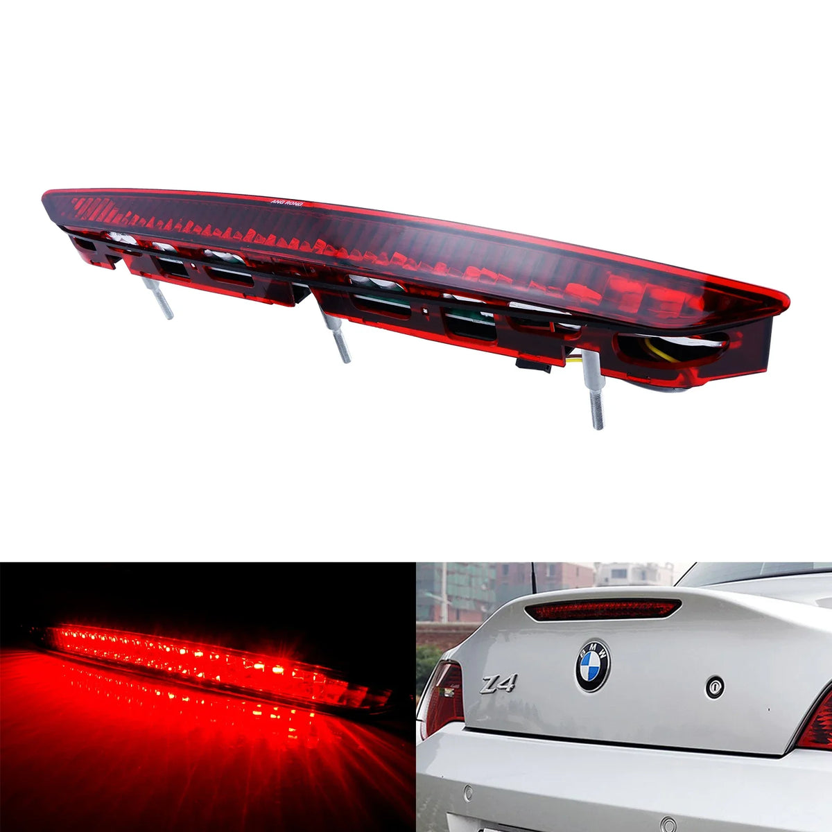 ANGRONG 1Pcs LED High Level Brake Stop Light Lamp Red Lens 63256930246 For BMW Z4 E85 2002-08
