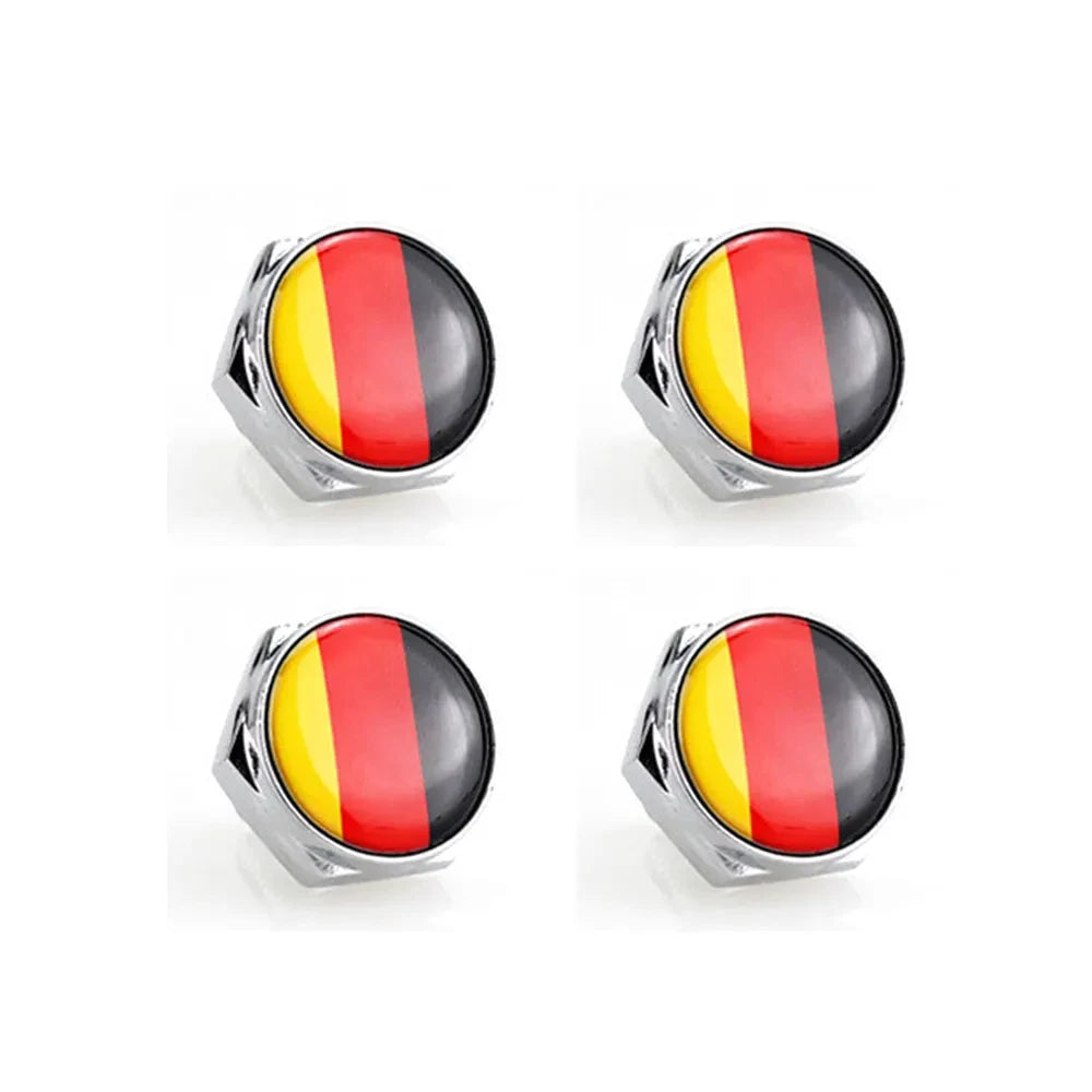 4pcs/set For Toyota GR Car Flag Metal Screws License Plate Bolts Auto Accessories For Toyota GR Gazoo Racing British Flag