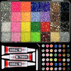 1Box/1Set Hot Selling Flash Nail Rhinestones Bedazzling Kit 3mm Multi-style Colorful Resin Nail Diamond Jewelry DIY Nails Parts