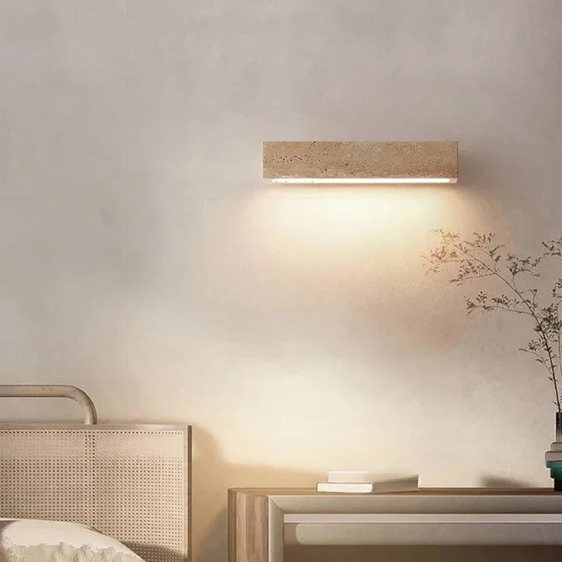 wall lamp Wabi Sabi Style Decorative Wall Sconce Lamp Apartment Bedroom Living Room Background Natural Stone Wall Lights