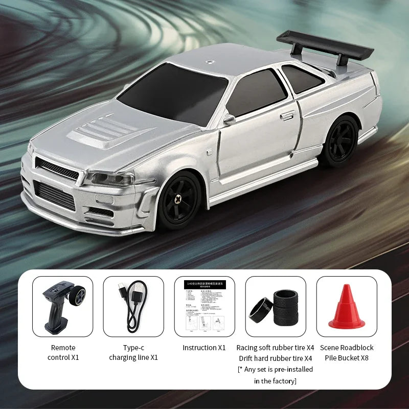 2.4G RC Drift Car 1/43 4WD Mini Racing Remote Control Car Model High Speed Four Wheel Drive Radio Control Boys Toy Gift