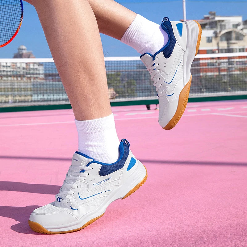 Badminton Shoes Unisex Non-Slip Shock-Absorbing Breathable Training Shoes, Blue 36-46