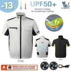 G-MACHT Summer Cool Vest Wearable Cooling Fan Vest Air-conditioned Clothes Usb Cooling For Outdoor Work Fishing Short Sleeve