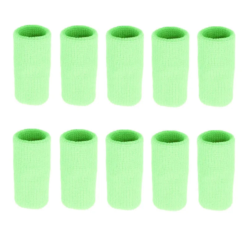 10PCS Elastic Sports Finger Sleeves Arthritis Support Finger Guard Outdoor Gym Basketball Volleyball Finger Protection Corrector