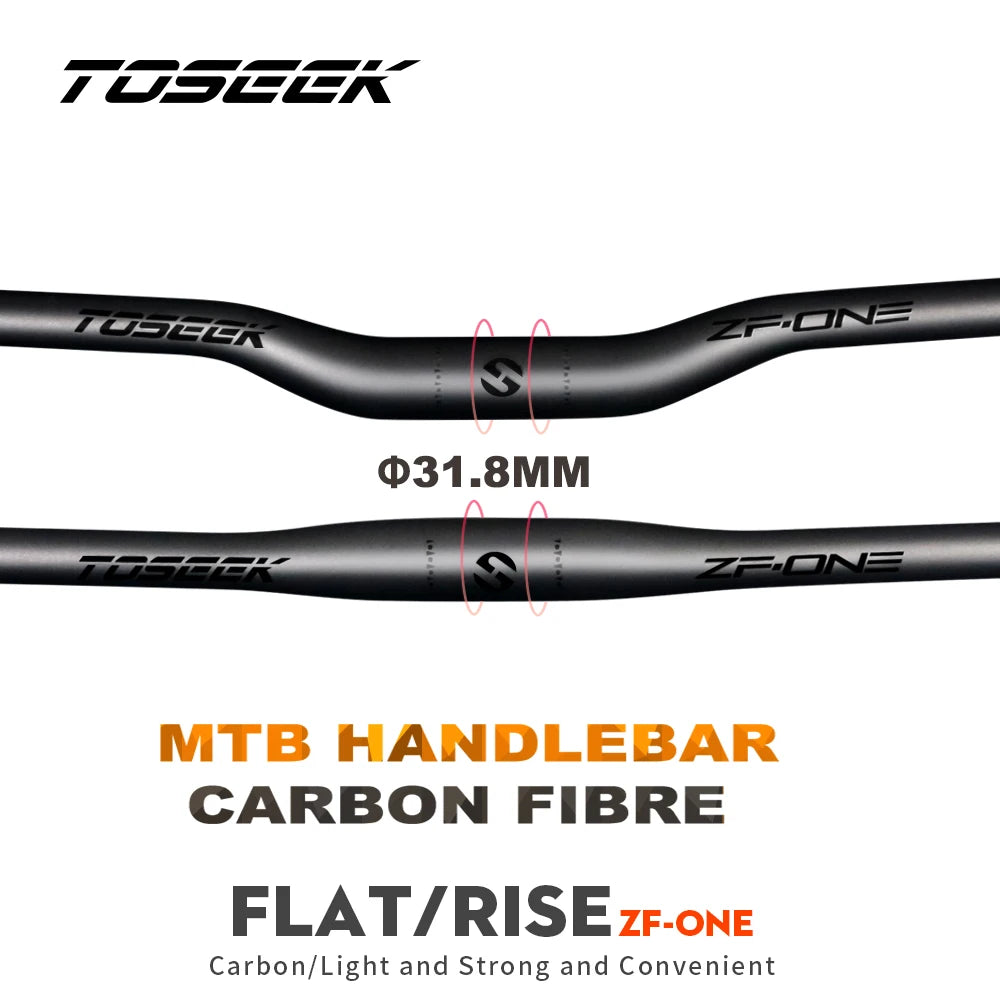 TOSEEK ZF-ONE Mtb Carbon Handlebar Bicycle Handlebar 31.8*580-720/740/760mm Matt Black Handlebars For Mountain Bike Accessories