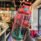 1.5/2 liter Water Bottle Portable Plastic Sports Bottle With Straw Strap Large Tumbler Gym Travel Juice Drinking Bottle BPA Free