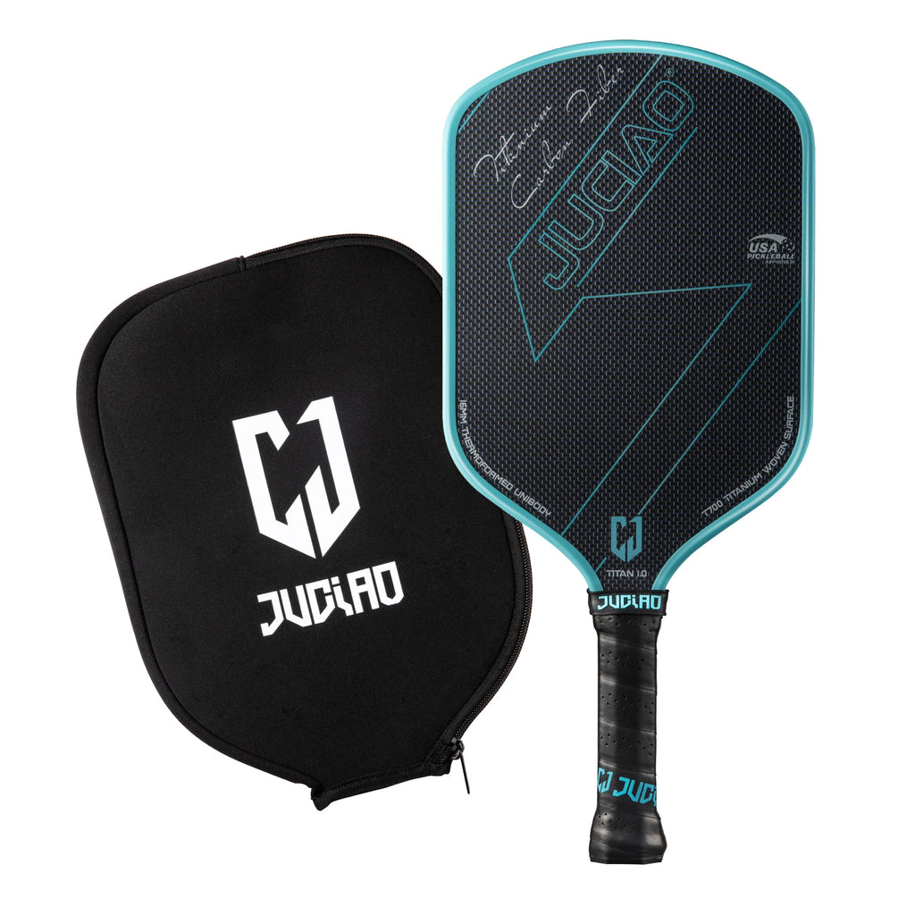 JUCIAO T-Titanium Pickleball Paddle Carbon Fiber Pickleballs For Spin And Control Foam  Injected Edges Thermoformed Pickleball