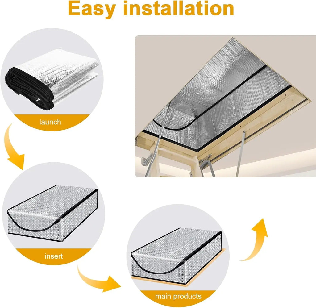 Attic Stairway Insulation Cover Energy Saving Attic Stairs Door Ladder Double Bubble Insulator Pull Down Stairs Tent with Zipper